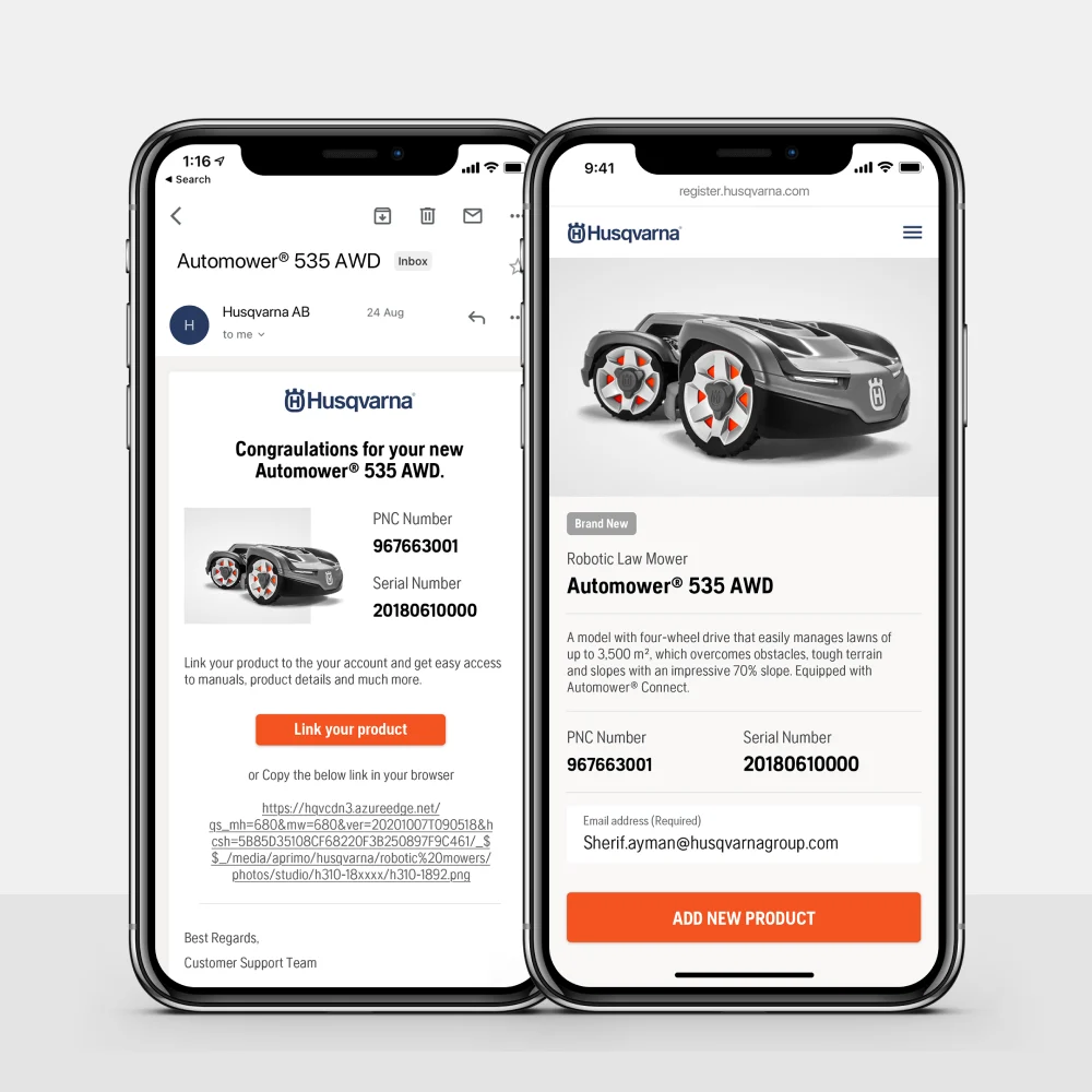 Husqvarna Product Registeration